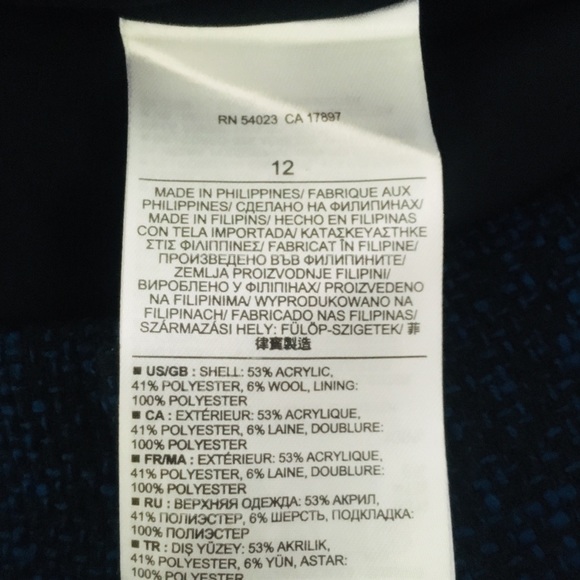 NWT Banana Republic Blue Black Tweed Skirt 12 New - Picture 4 of 5